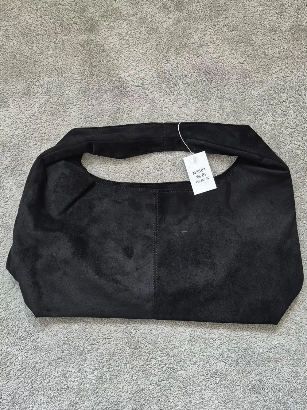 Suede Hobo Bag (Black)